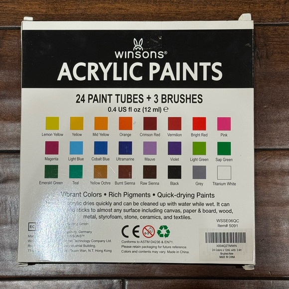 Winsons 24 Color Acrylic Paint [New] - Picture 8 of 11